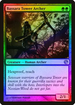 Bassara Tower Archer FOIL Journey into Nyx NM Green Uncommon MTG CARD ABUGames - Image 1