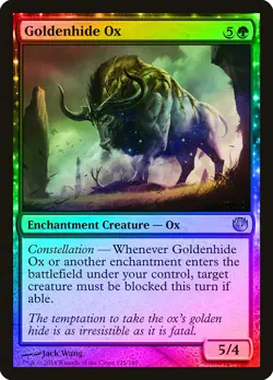 Goldenhide Ox FOIL Journey into Nyx NM Green Uncommon MAGIC MTG CARD ABUGames - Image 1