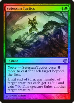 Setessan Tactics FOIL Journey into Nyx NM Green Rare MAGIC MTG CARD ABUGames - Image 1