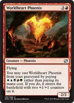 Worldheart Phoenix FOIL Modern Masters 2015 NM Red Uncommon MTG CARD ABUGames - Image 1