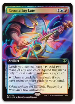 Resonating Lute (Extended Art) #355 (Foil) NM Secrets of Strixhaven Magic MTG - Image 1