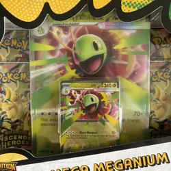 Pokemon Ascended Heroes Factory Sealed Mega Meganium Ex Box 4 Booster Packs - Image 3