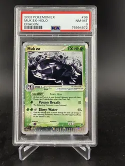 2003 POKEMON EX DRAGON #96 MUK EX-HOLO PSA 8 - Image 1