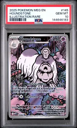 2025 Pokemon Meg En-Mega Evolution #145 Houndstone Illustration Rare PSA 10 - Image 1