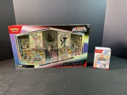 Pokemon Prismatic Evolutions Premium Figure Collection + Booster Bundle SEALED - Image 1