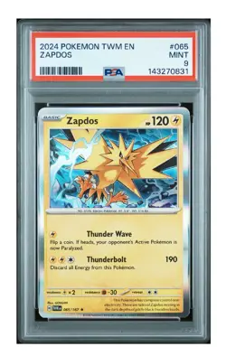 PSA 9 2024 POKEMON TWM EN-TWILIGHT-MASQUERADE ZAPDOS 065 - Image 1