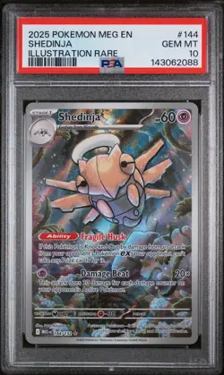 2025 Pokemon Meg En-Mega Evolution #144 Shedinja Illustration Rare PSA 10 - Image 1