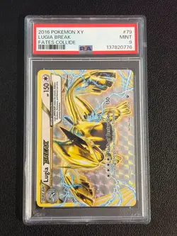 2016 POKEMON XY FATES COLLIDE #79 LUGIA BREAK PSA 9 - Image 1