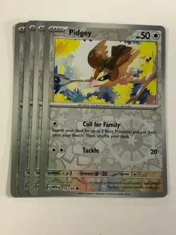 Pokemon TCG 151 4x Playset Reverse Holographic Pidgey 016/165 Near Mint - Image 1