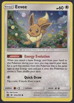 Pokemon Eevee 101a/149 Cosmos Holo Sun & Moon - Image 1