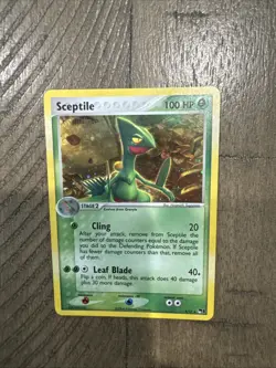 Vintage Pokemon Sceptile Rare Holo SWIRL 4/17 Pop Series 1 - Image 4
