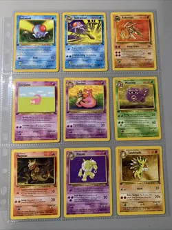 Pokemon TCG 1st Edition Fossil Set Non Holo Rare Binder Page Lot - WOTC VTG 1999 - Image 1