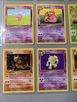 Pokemon TCG 1st Edition Fossil Set Non Holo Rare Binder Page Lot - WOTC VTG 1999 - Image 4