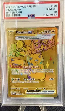 2025 Pokemon PRE EN Pikachu Ex hyper Rare PSA 10 - Image 1