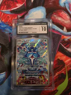 Pokemon CGC 10 Palafin 111/108 Ruler of the Black Flame Art Rare Holo JP 2023 - Image 1