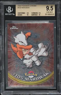 2000 Topps Chrome Pokemon Marowak #105 BGS 9.5 GEM MINT - Image 1