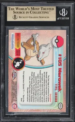 2000 Topps Chrome Pokemon Marowak #105 BGS 9.5 GEM MINT - Image 2