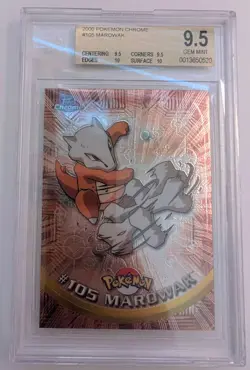 2000 Topps Chrome Pokemon Marowak #105 BGS 9.5 GEM MINT - Image 3