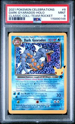 2021 POKEMON CELEBRATIONS CLASSIC COLL #8 DARK GYARADOS-HOLO PSA 9 - Image 1