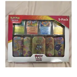 Pokemon Scarlet & Violet 151 Mini Tin 5-Pack Box Booster Foil English - Image 1