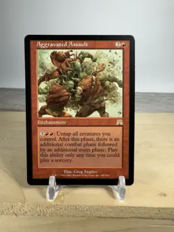 MTG - Aggravated Assault - LP Rare #185 Onslaught Vintage - Image 1