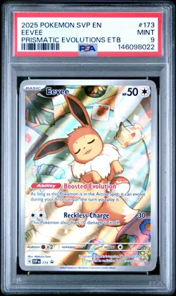 2025 POKEMON SVP EN-SV BLACK STAR PROMO #173 EEVEE PSA 9 - Image 1