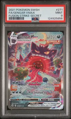 2021 Pokemon SWSH Full Art Gengar Vmax Fusion Strike Secret #271 PSA 9 Mint - Image 1