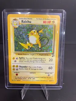 2000 Pokemon Base Set 2 Raichu Holo 16/130 WOTC Vintage Rare Foil - Image 2
