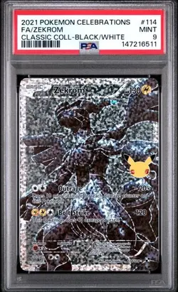 Pokemon Zekrom 114/114 Celebrations Classic Collection Full Art Holo PSA 9 Mint - Image 1