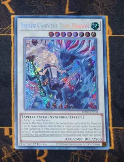 YUGIOH Ecclesia and the Dark Dragon (BPRO-EN041) Secret Rare 1st Edition NM - Image 1