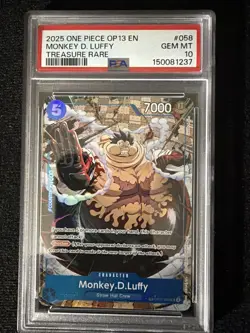 2025 ONE PIECE OP13 OP11-058 CARRYING ON HIS WILL MONKEY D LUFFY TR PSA 10 - Image 1