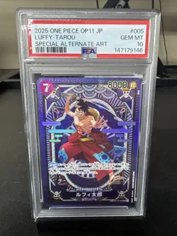 2025 One Piece Japanese OP11 #005 Luffy Tarou Special Alternate Art PSA 10 - Image 1