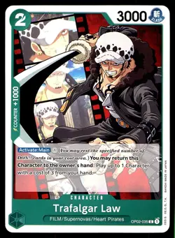TRAFALGAR LAW OP02-035 C PARAMOUNT WAR 2023 ONE PIECE CARD GAME NM - Image 1