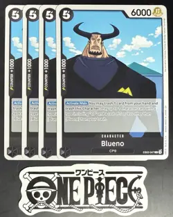 4x One Piece EB02-047 C Blueno - English - Regular - Play Set - TCG - NM/M - Image 1