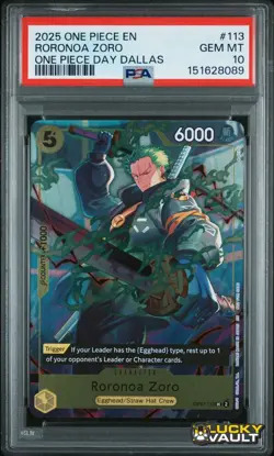 PSA 10 2025 One Piece English One Piece Day Dallas #113 Roronoa Zoro - Image 1