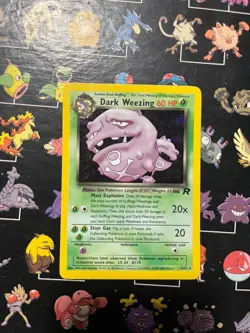 2000 Pokemon Card Team Rocket MP Dark Weezing 14/82 Unlimited Holo WOTC LP - Image 1