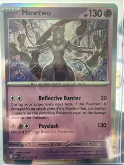Pokemon TCG Mewtwo 150/165 Scarlet & Violet 151 Rare Holo Card NM Condition - Image 1