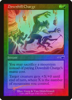 Downhill Charge FOIL Nemesis PLD Red Common MAGIC THE GATHERING CARD ABUGames - Image 1