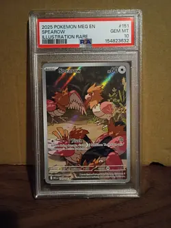 Spearow 151/132 Mega Evolutions Illustration Rare Pokemon Card PSA 10 - Image 1