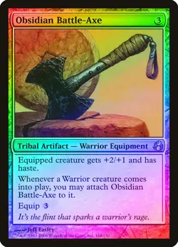 Obsidian Battle-Axe FOIL Morningtide PLD Uncommon MAGIC MTG CARD ABUGames - Image 1