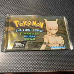 Pokemon Cards TCG Topps The First Movie Black Logo New Sealed Booster Pack - Image 1