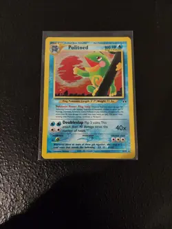 Holo Rare Politoed 8/75 Neo Discovery Unlimited 100 HP Pokemon TCG Card - Image 1
