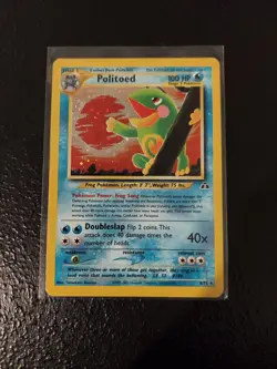 Holo Rare Politoed 8/75 Neo Discovery Unlimited 100 HP Pokemon TCG Card - Image 2