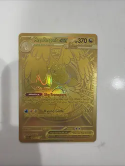 Mega Dragonite EX Gold Full Art Holo Pokemon Card 370 HP 295/217 - Image 1