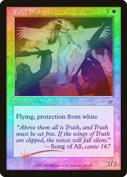 Voice of Truth FOIL Nemesis HEAVILY PLD White Uncommon MAGIC MTG CARD ABUGames - Image 1