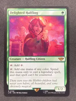Delighted Halfling MTG Lord of the Rings: Tales of Middle Earth NM LOTR - Image 1