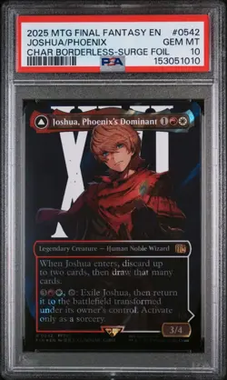 MTG FINAL FANTASY JOSHUA PHOENIX'S DOMINANT BORDERLESS SURGE FOIL #0542 PSA 10 - Image 1