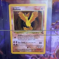 Pokemon TCG Moltres 12/62 Rare Holo Unlimited Fossil Set LP - Image 1