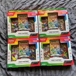 4 Packs Pokemon First Partner Illustration Collection Series 1 Sealed NEW - Image 1