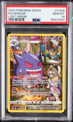 2022 POKEMON SWORD & SHIELD LOST ORIGIN #TG06 FULL ART/GENGAR PSA 10 - Image 1